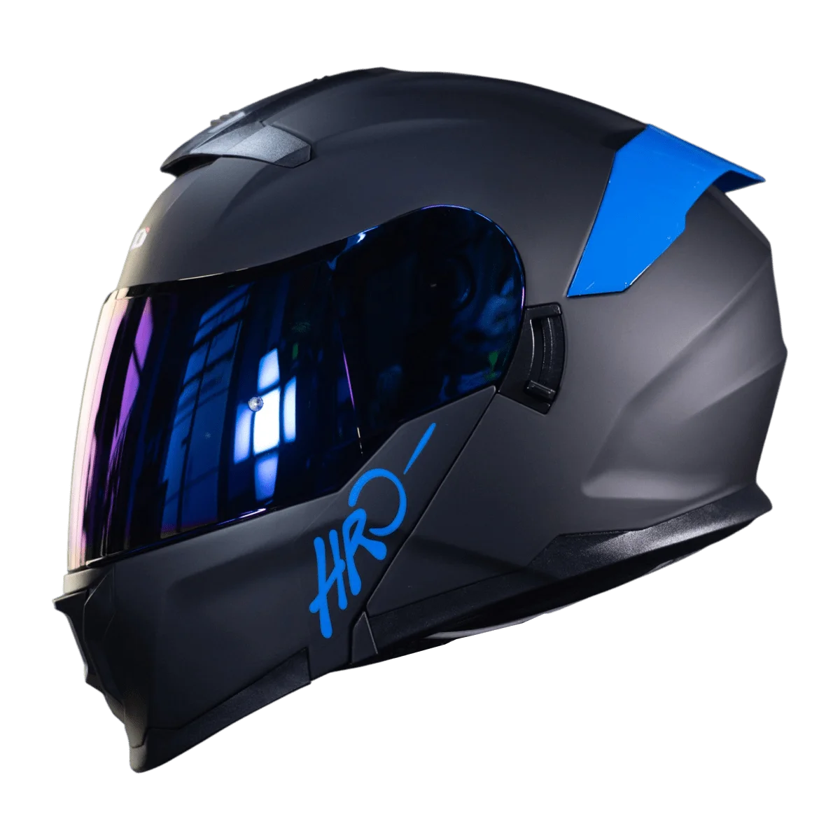 CASCO ABATIBLE HRO 3440DV SOLID NEGRO MATTE AZUL