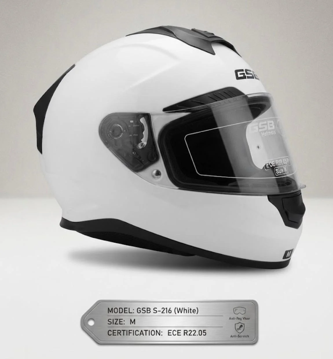 2DA SELECCION SIN CAMBIO CASCO GSB BLANCO INTEGRAL CERT ECER 22-05