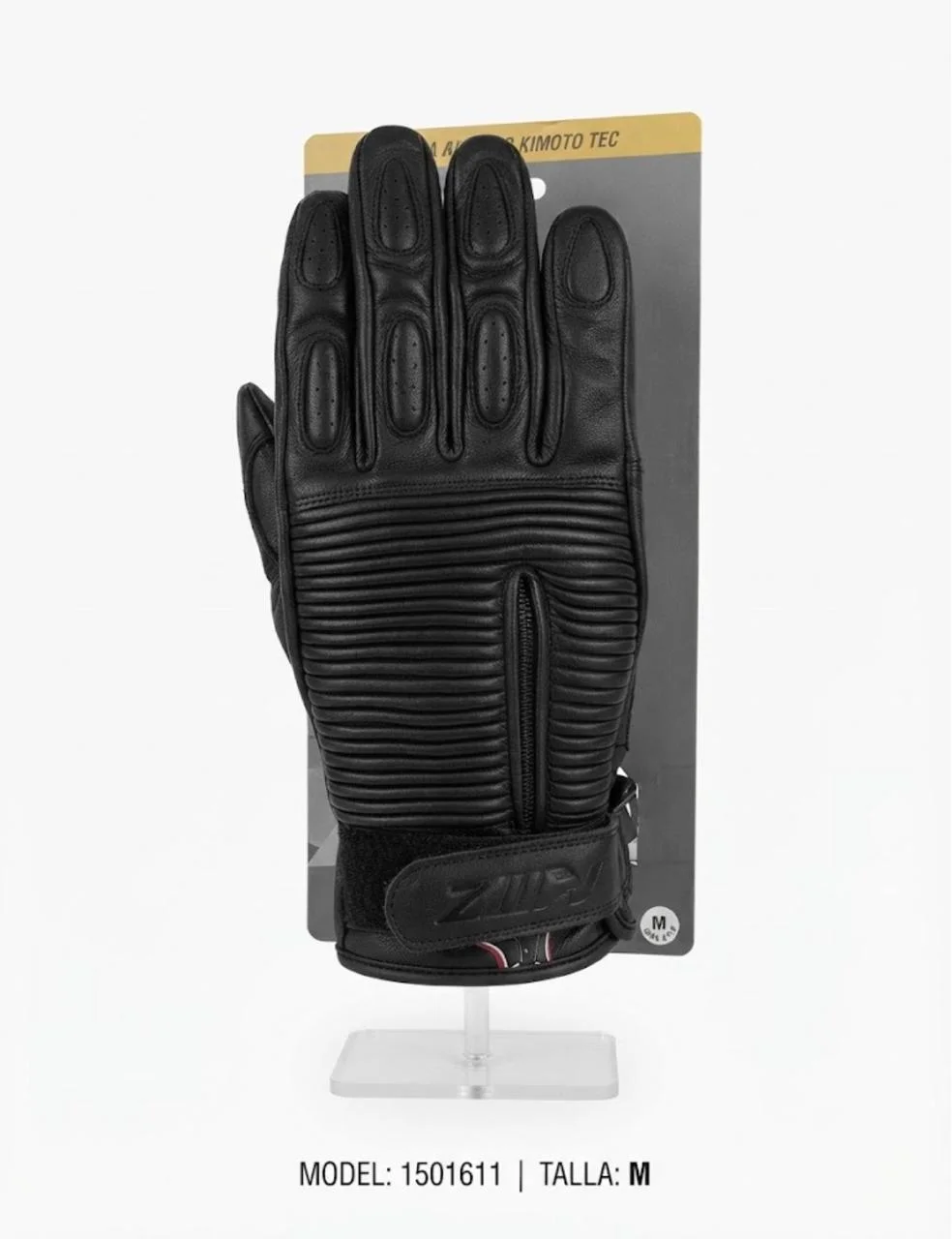 GUANTES KMZ CORTOS RETRO NEGRO T/M
