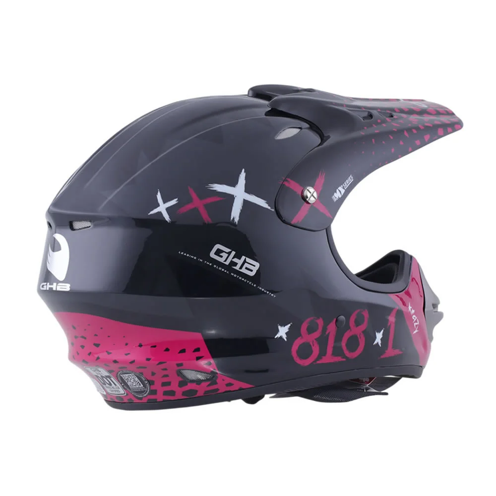 CASCO GHB 818 DOT KRAZY NEGRO ROSA