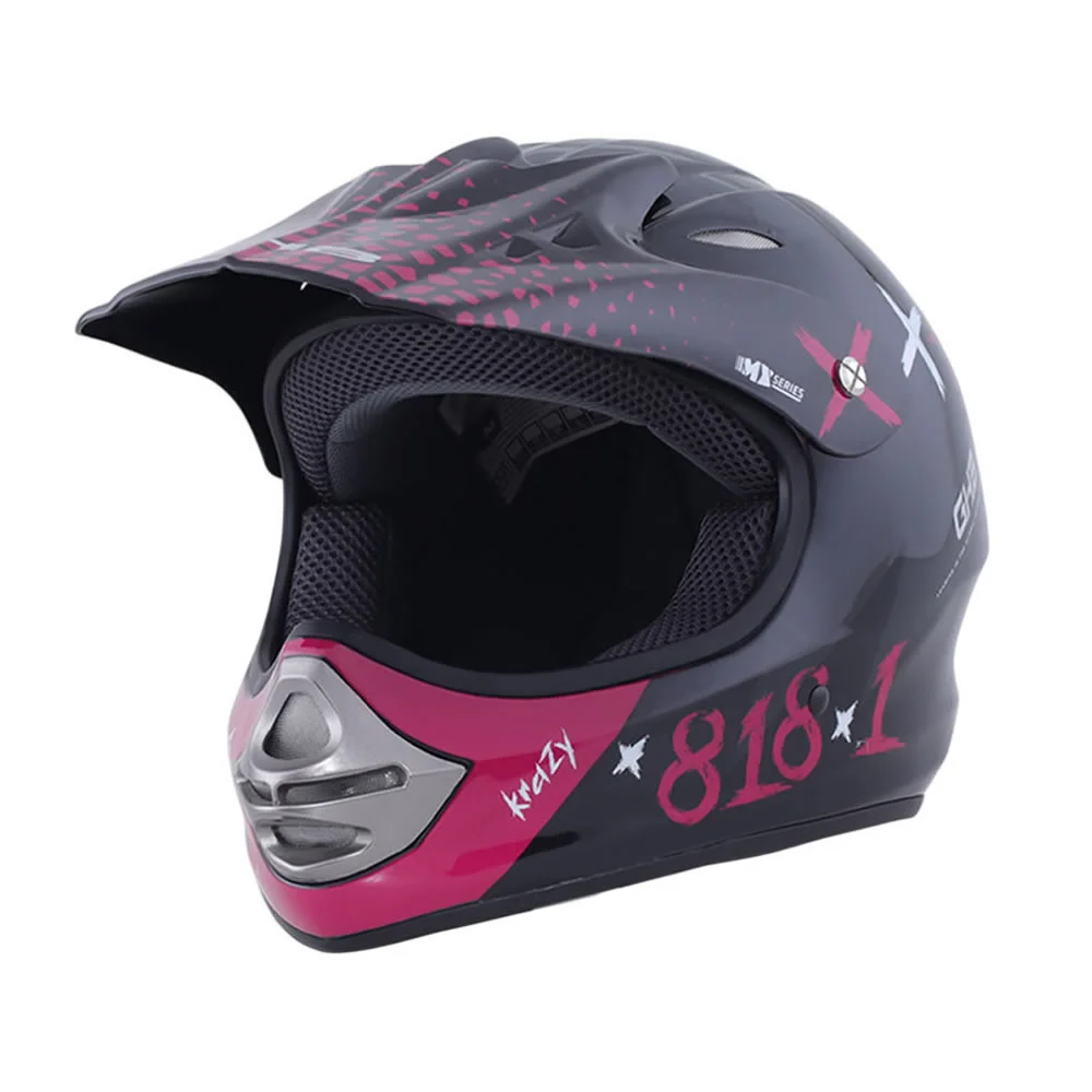 CASCO GHB 818 DOT KRAZY NEGRO ROSA