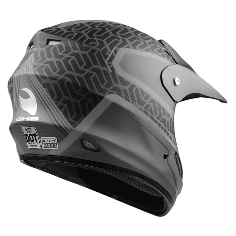 CASCO NIÑO GHB 818 DOT GRID NEGRO GRIS MATE