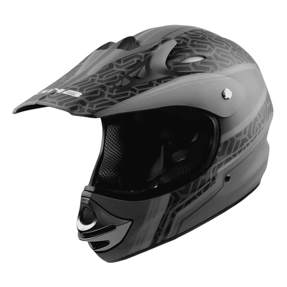 CASCO NIÑO GHB 818 DOT GRID NEGRO GRIS MATE