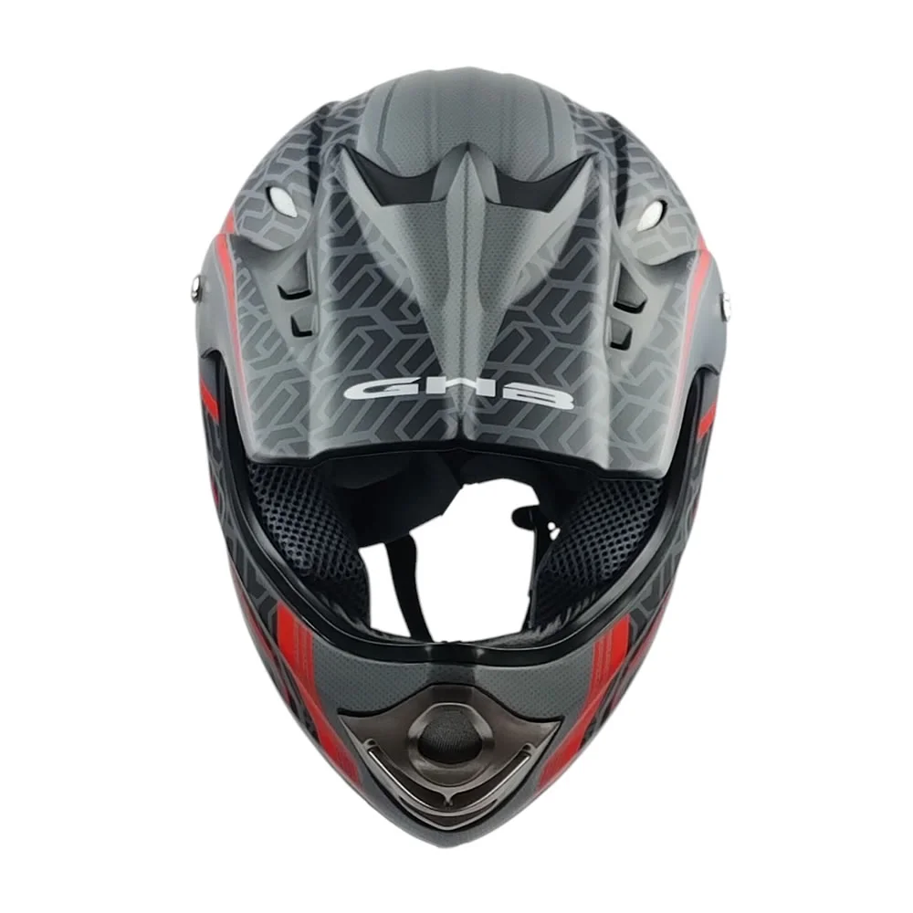 CASCO NIÑO GHB 818 DOT GRID NEGRO ROJO MATE
