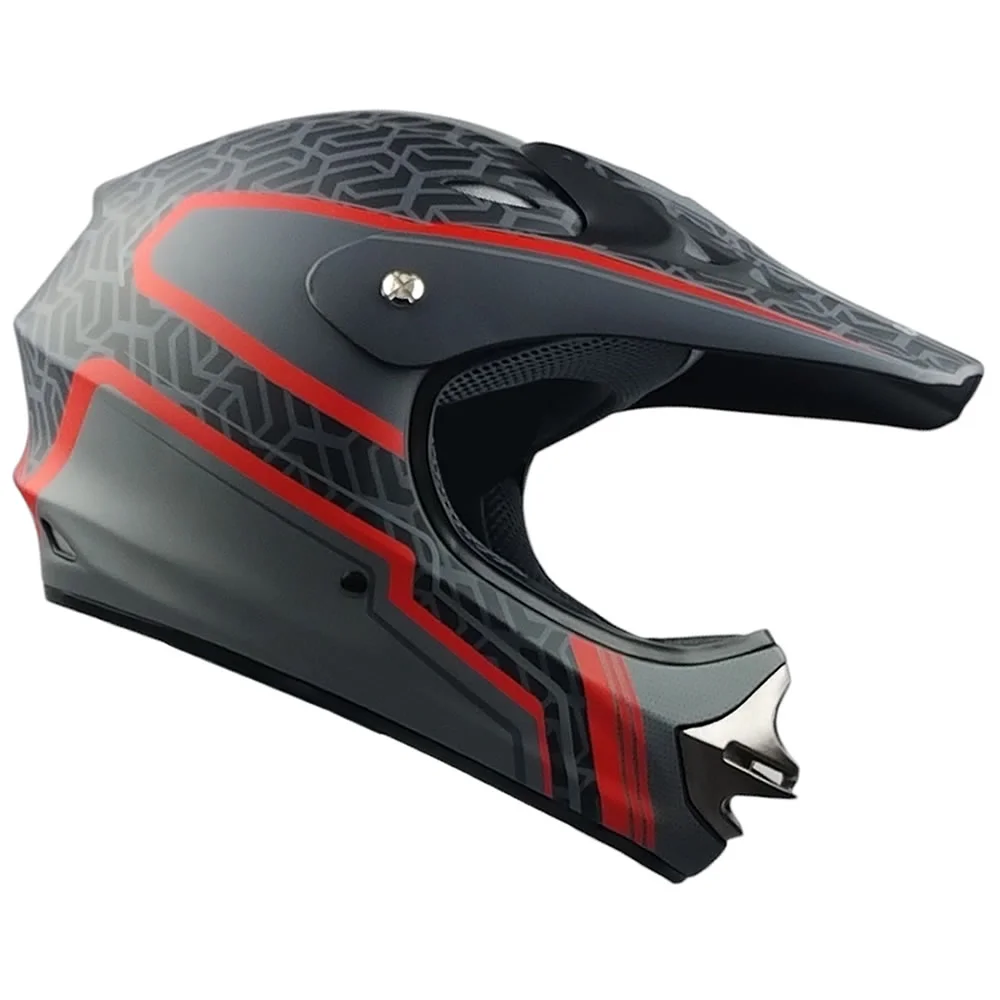CASCO NIÑO GHB 818 DOT GRID NEGRO ROJO MATE