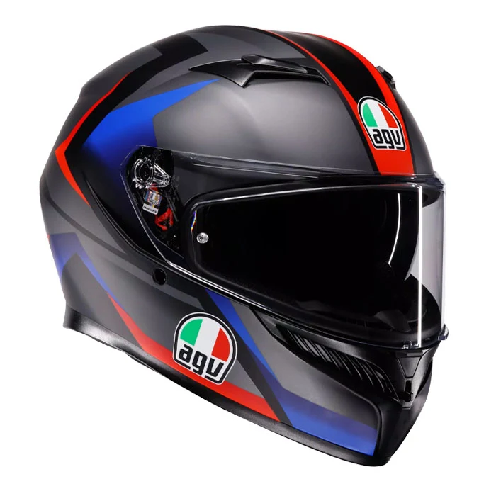CASCO AGV K3 (2023) STRIGA NEGRO/AZUL/ROJO