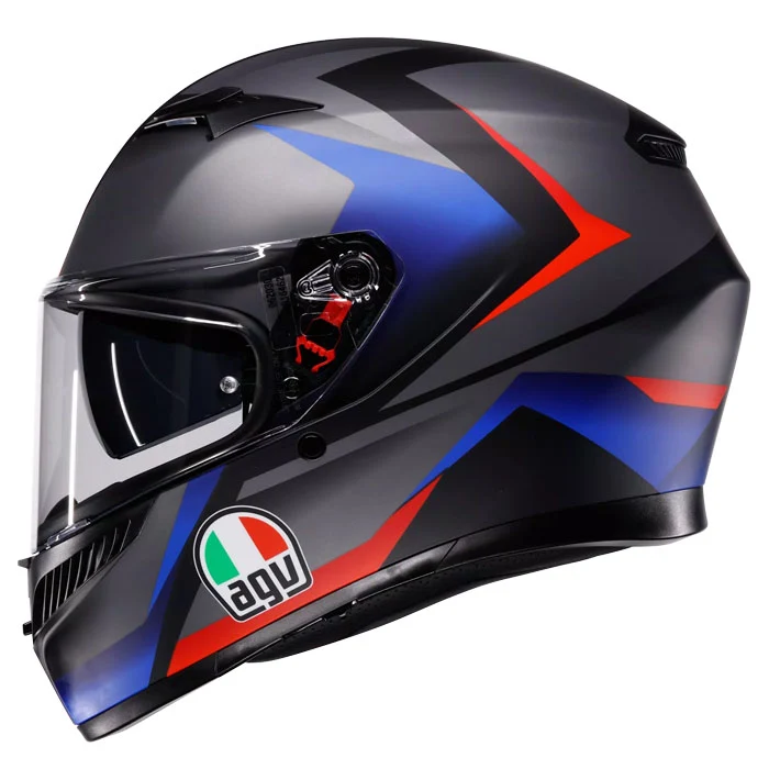 CASCO AGV K3 (2023) STRIGA NEGRO/AZUL/ROJO