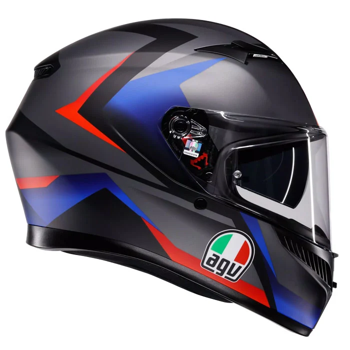 CASCO AGV K3 (2023) STRIGA NEGRO/AZUL/ROJO