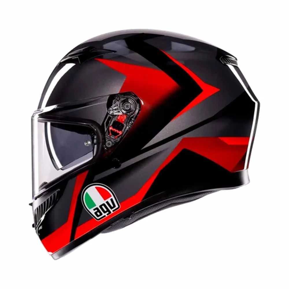 CASCO AGV K3 (2023) STRIGA NEGRO/GRIS/ROJO