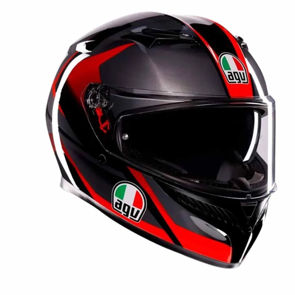 CASCO AGV K3 (2023) STRIGA NEGRO/GRIS/ROJO