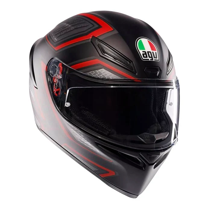 CASCO AGV K1 S SLING NEGRO MATTE ROJO