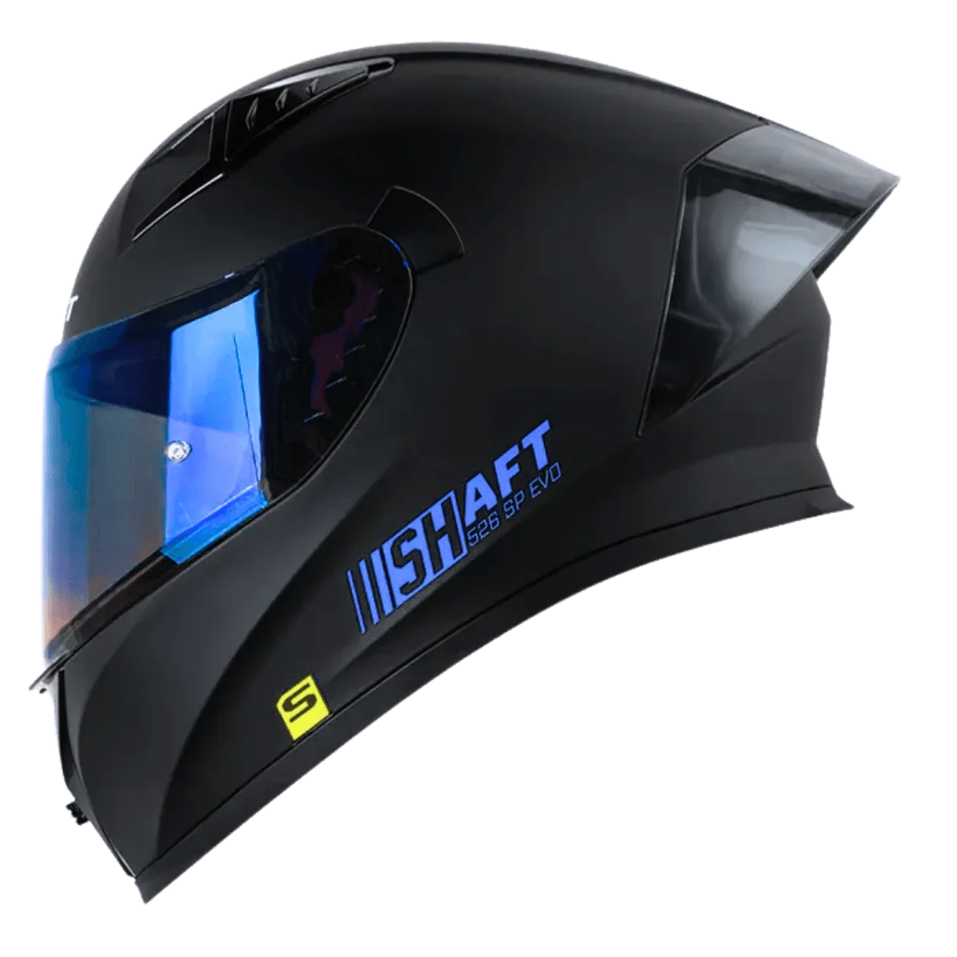 CASCO SHAFT 526SP EVO SOLID NEGRO MATE AZUL VISOR AZUL