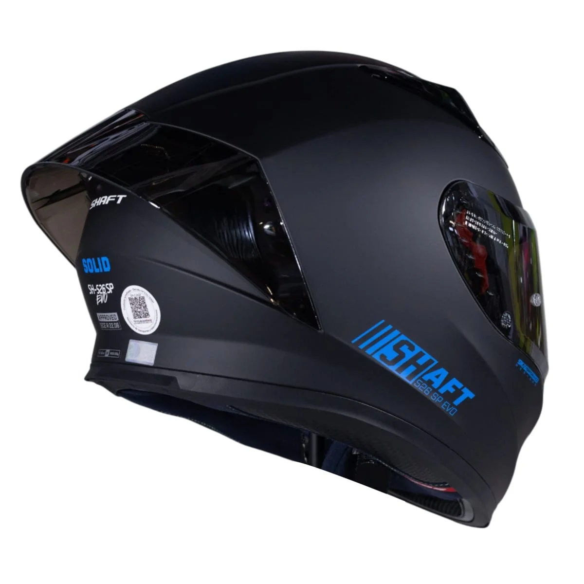 CASCO SHAFT 526SP EVO SOLID NEGRO MATE AZUL SL