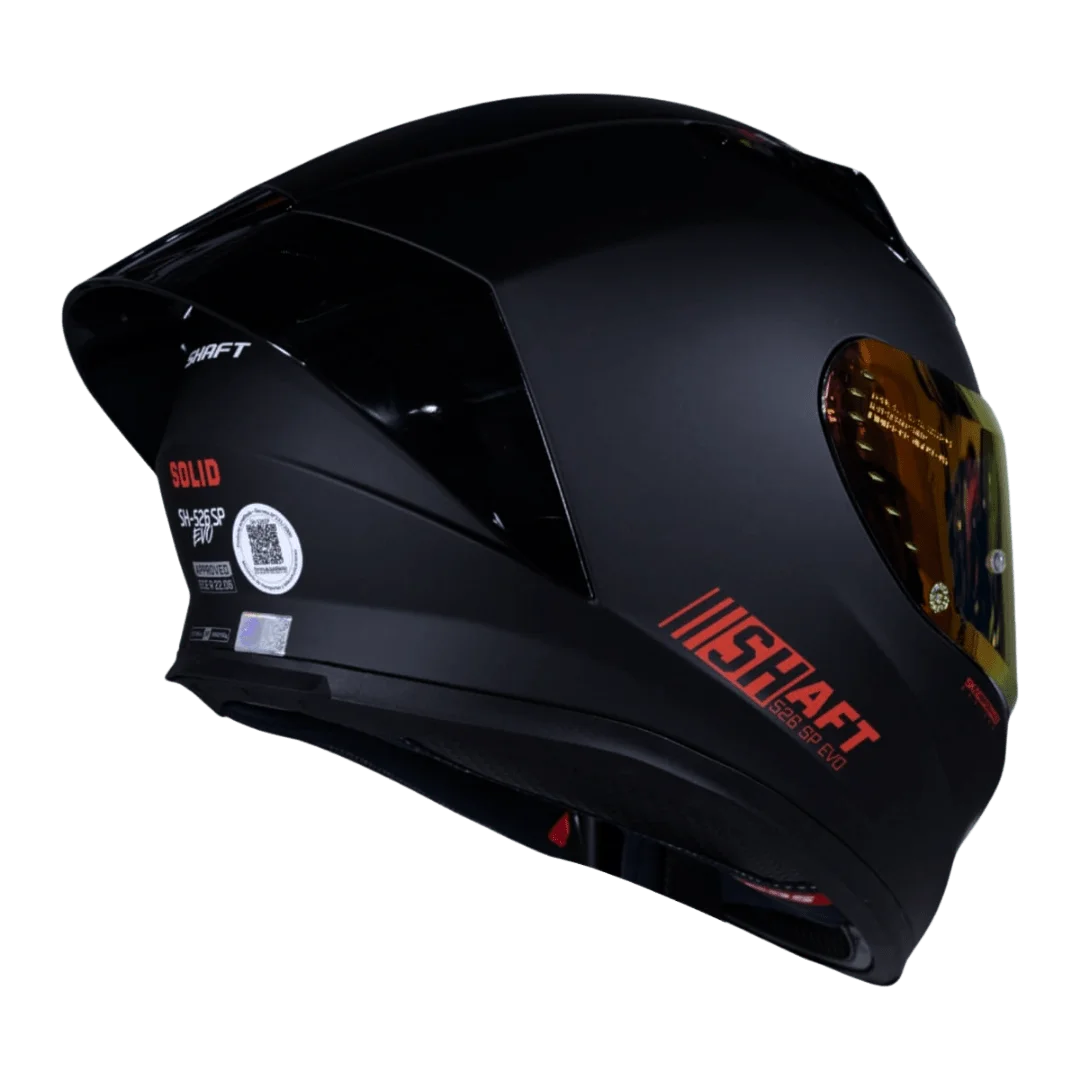 CASCO SHAFT 526SP EVO SOLID NEGRO MATE ROJO VISOR ROJO