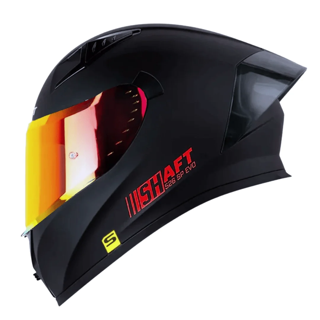 CASCO SHAFT 526SP EVO SOLID NEGRO MATE ROJO VISOR ROJO