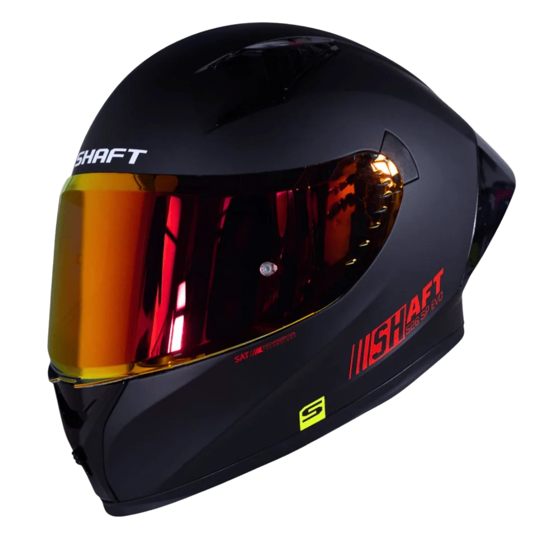 CASCO SHAFT 526SP EVO SOLID NEGRO MATE ROJO VISOR ROJO