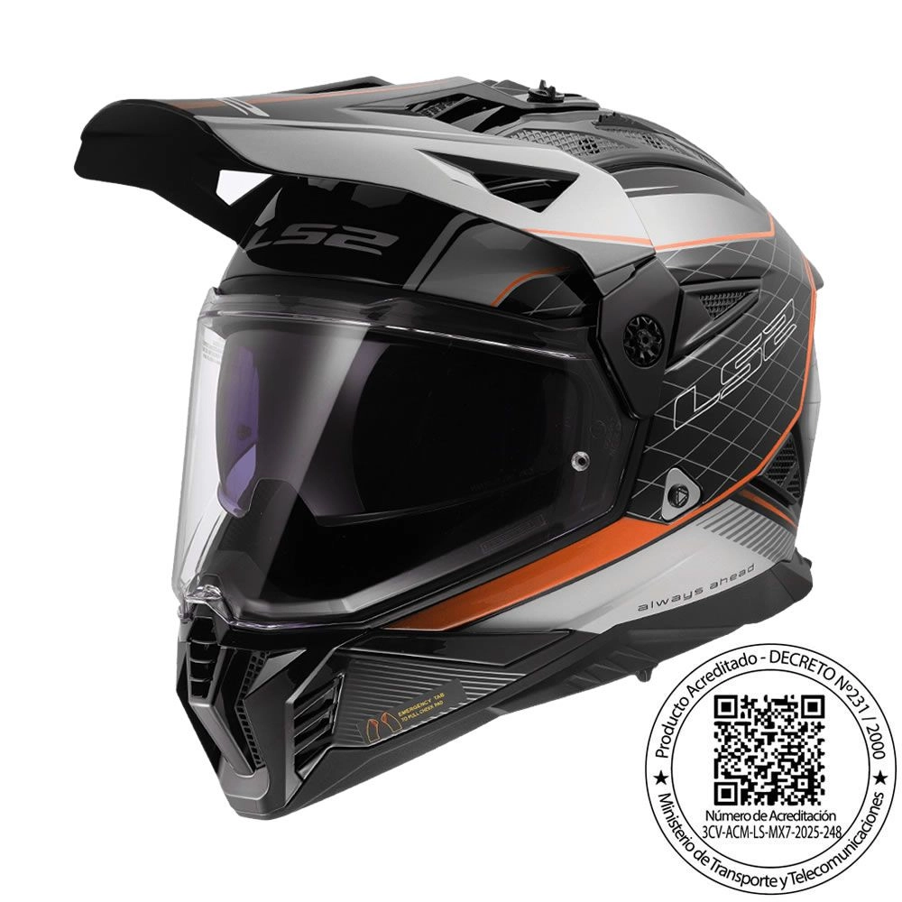 CASCO LS2 MX702 PIONEER II 100 MERIDIAN NEGRO GRANITO MATE