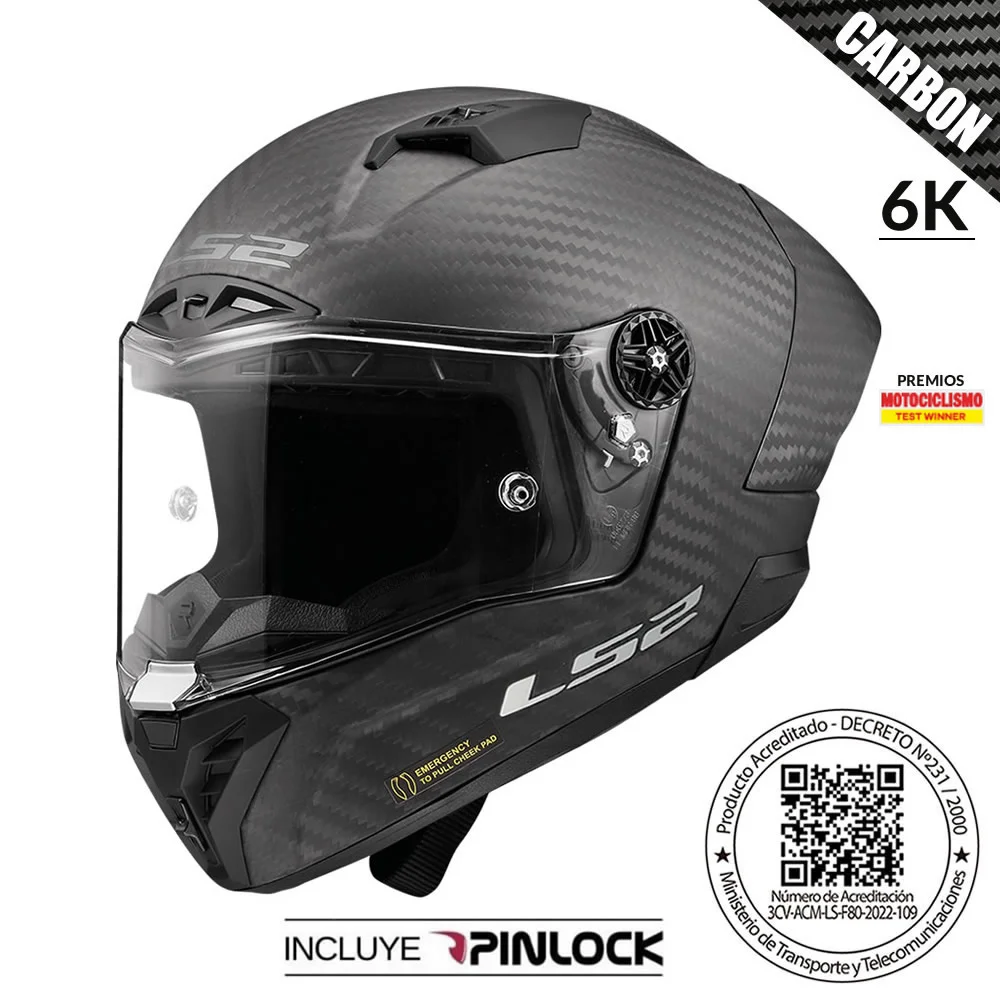 CASCO LS2 FF805 THUNDER GP AERO CARBON 6K MATE