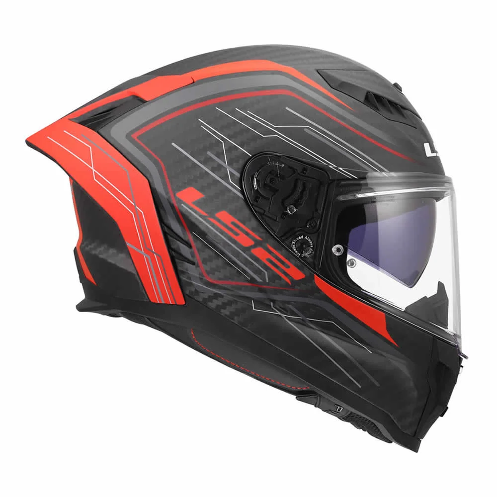 CASCO LS2 FF807 DRAGON CARBON SUBIC ROJO MATE