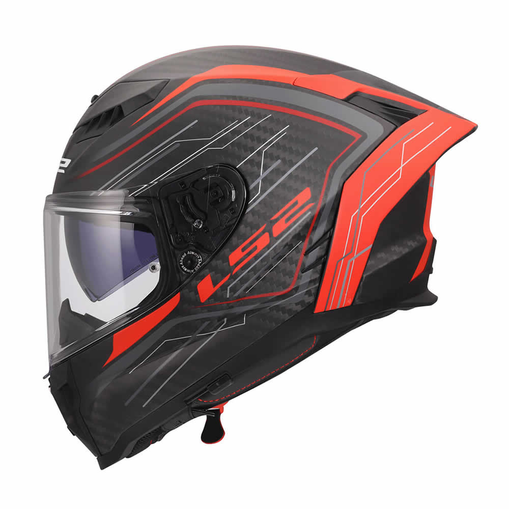 CASCO LS2 FF807 DRAGON CARBON SUBIC ROJO MATE