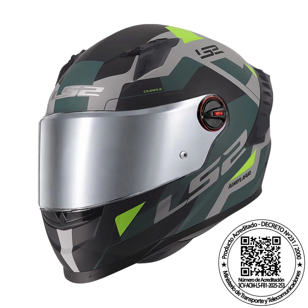 CASCO LS2 FF816 COSMOS BOKANIX GRIS AMA MATE VISOR SILVER