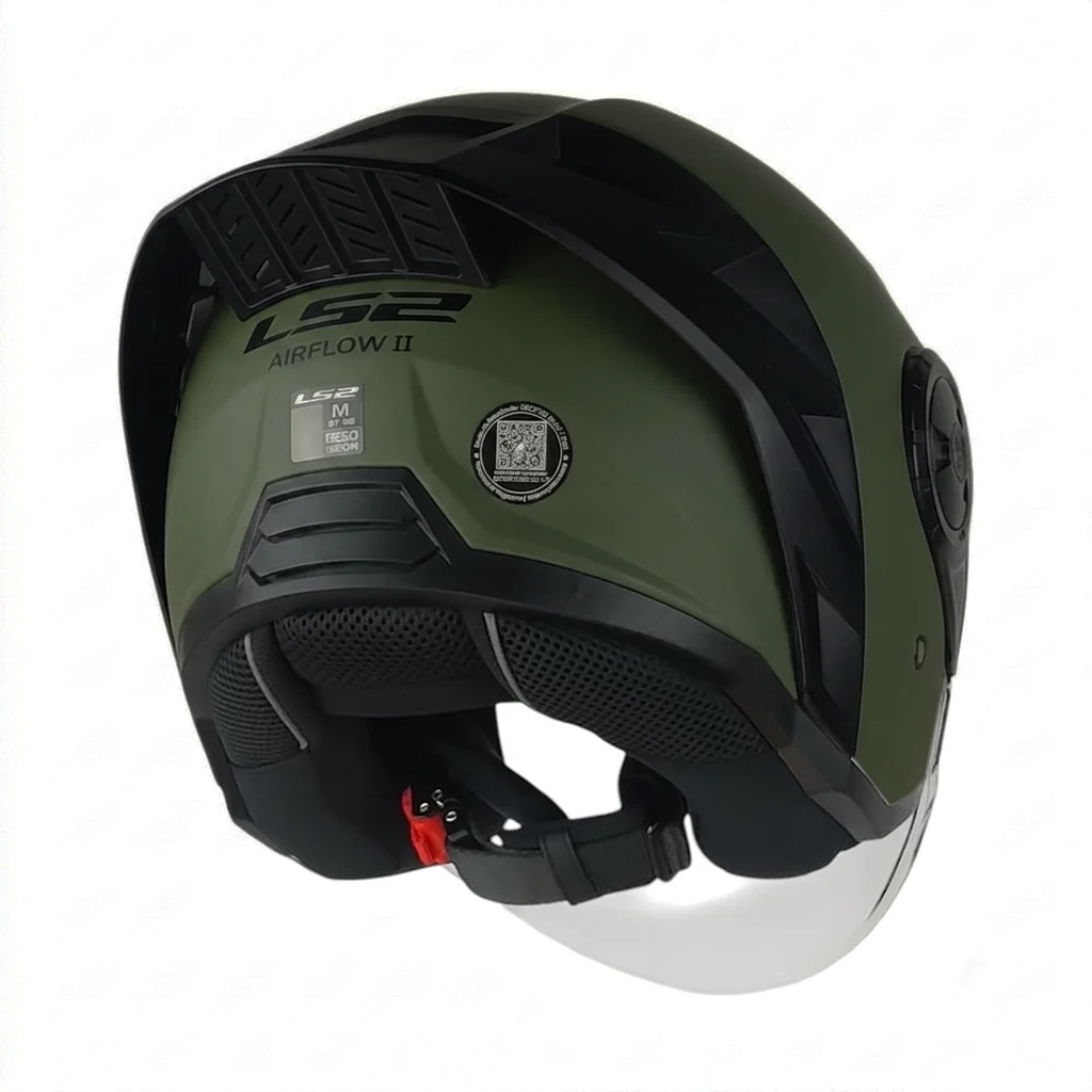 CASCO ABIERTO LS2 OF616 AIRFLOW II VERDE MILITAR