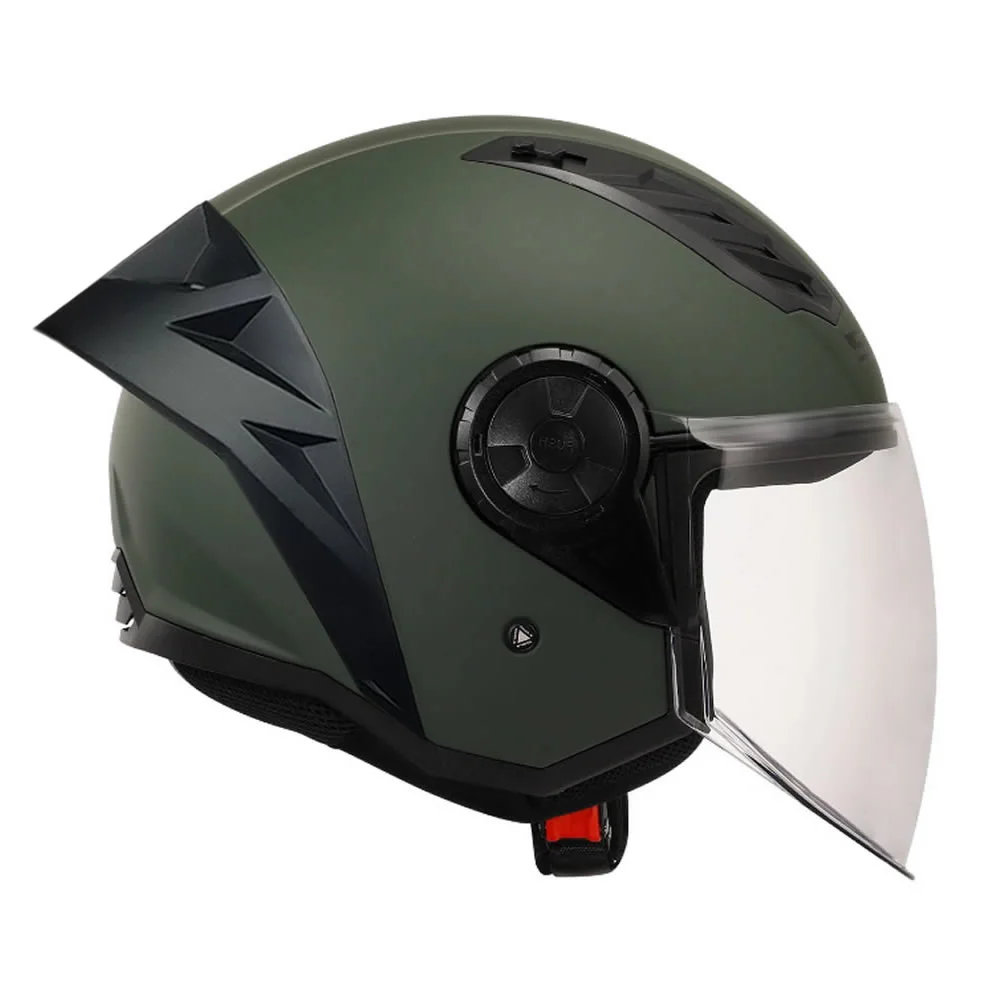 CASCO ABIERTO LS2 OF616 AIRFLOW II VERDE MILITAR