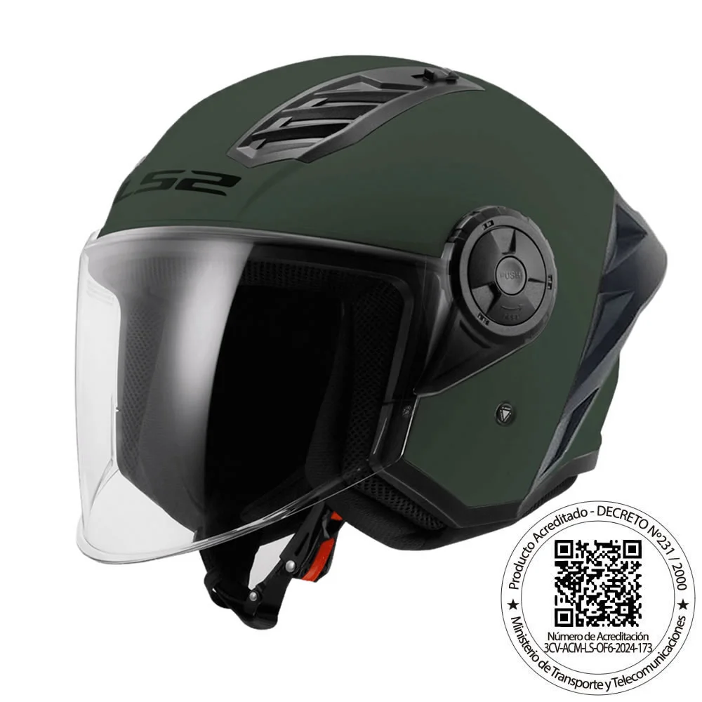 CASCO ABIERTO LS2 OF616 AIRFLOW II VERDE MILITAR