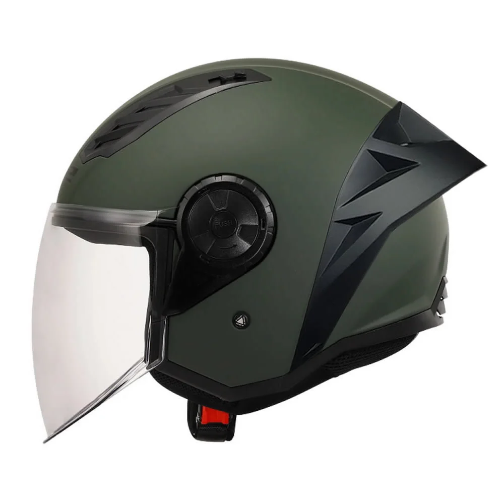 CASCO ABIERTO LS2 OF616 AIRFLOW II VERDE MILITAR