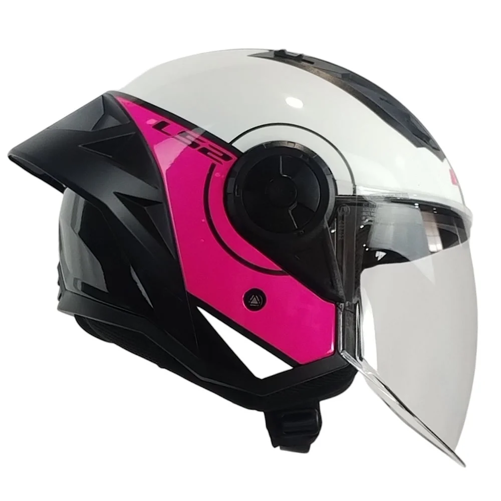 CASCO ABIERTO LS2 OF616 AIRFLOW II COVER BLANCO ROSA
