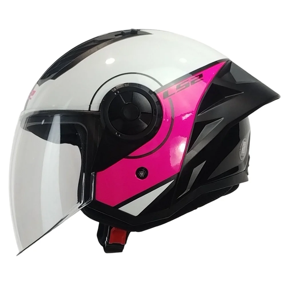 CASCO ABIERTO LS2 OF616 AIRFLOW II COVER BLANCO ROSA