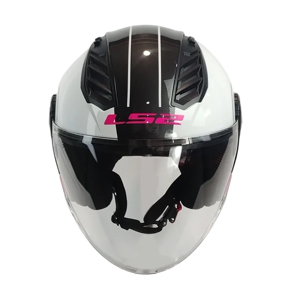CASCO ABIERTO LS2 OF616 AIRFLOW II COVER BLANCO ROSA