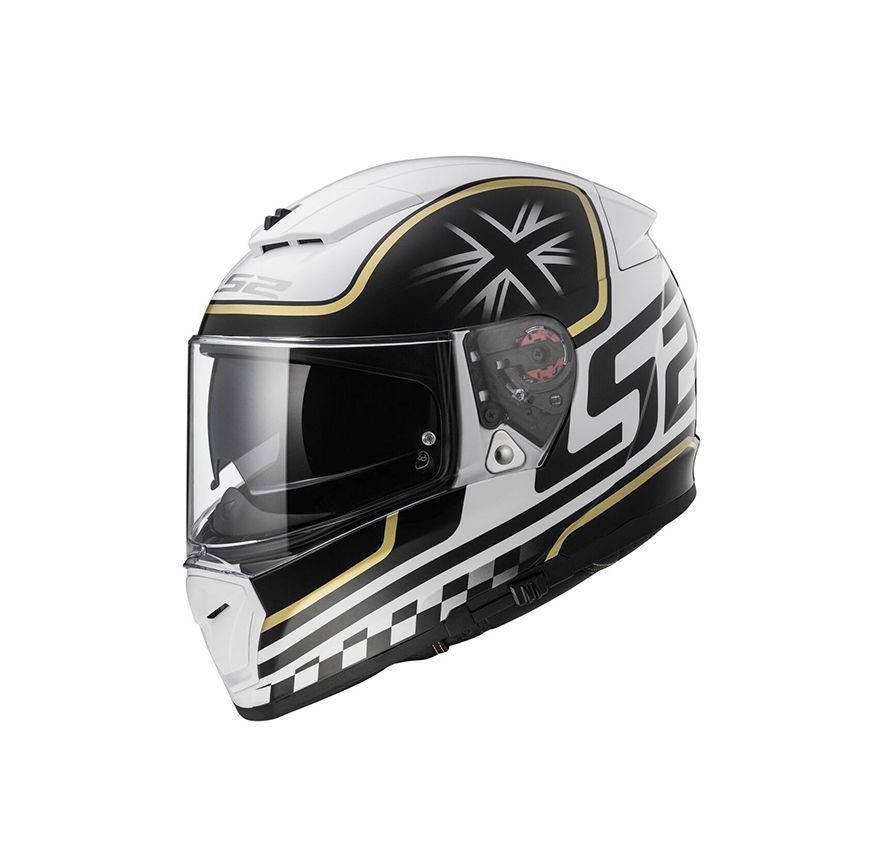 CASCO LS2 FF 390 BREAKER CLASIC NEG BCO DORADO