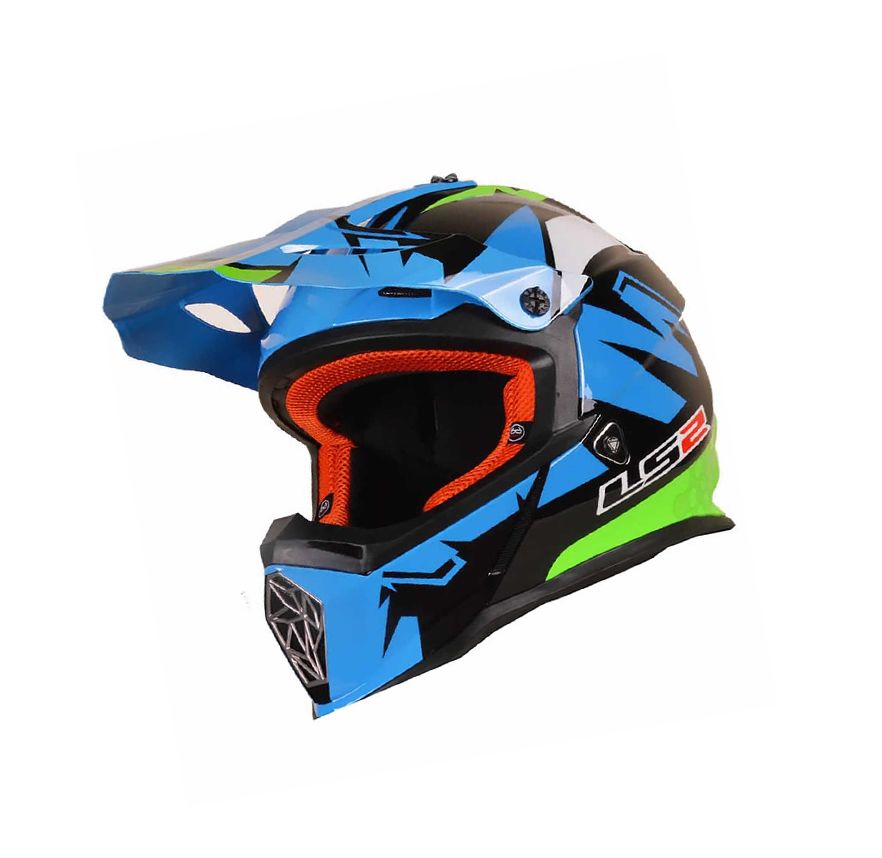 CASCO LS2 MX 437 FAST EXPLOSIVE VERDE AZUL