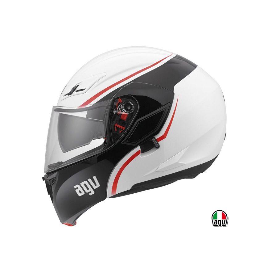 CASCO AGV COMPACT BLANCO/NEGRO/ROJO