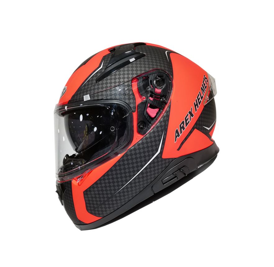 CASCO AREX FURY MR-917 CARBON ROJO