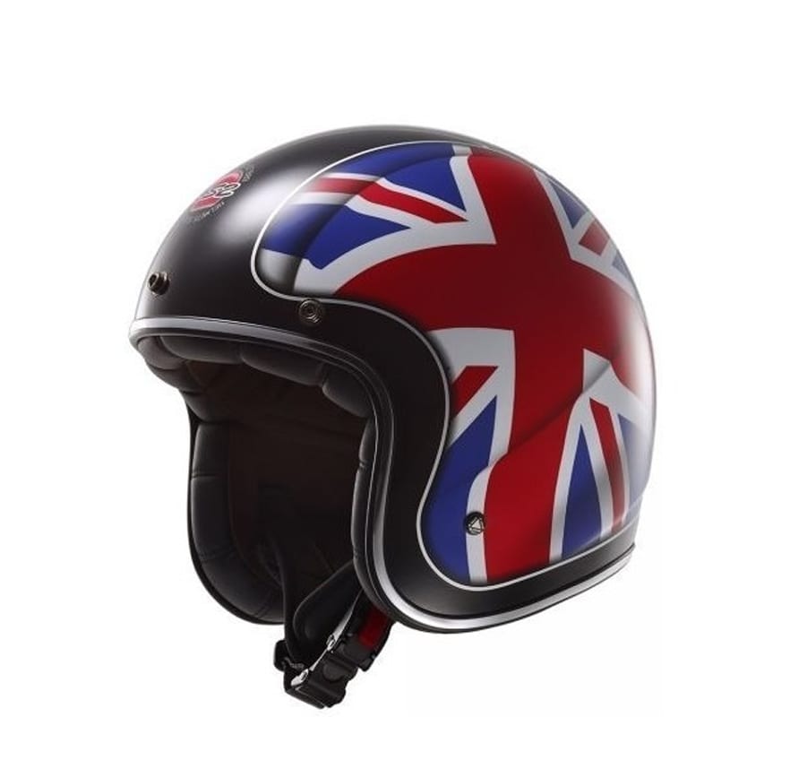 CASCO LS2 OF 583 BOBBER UNION JACK AZUL/ROJO