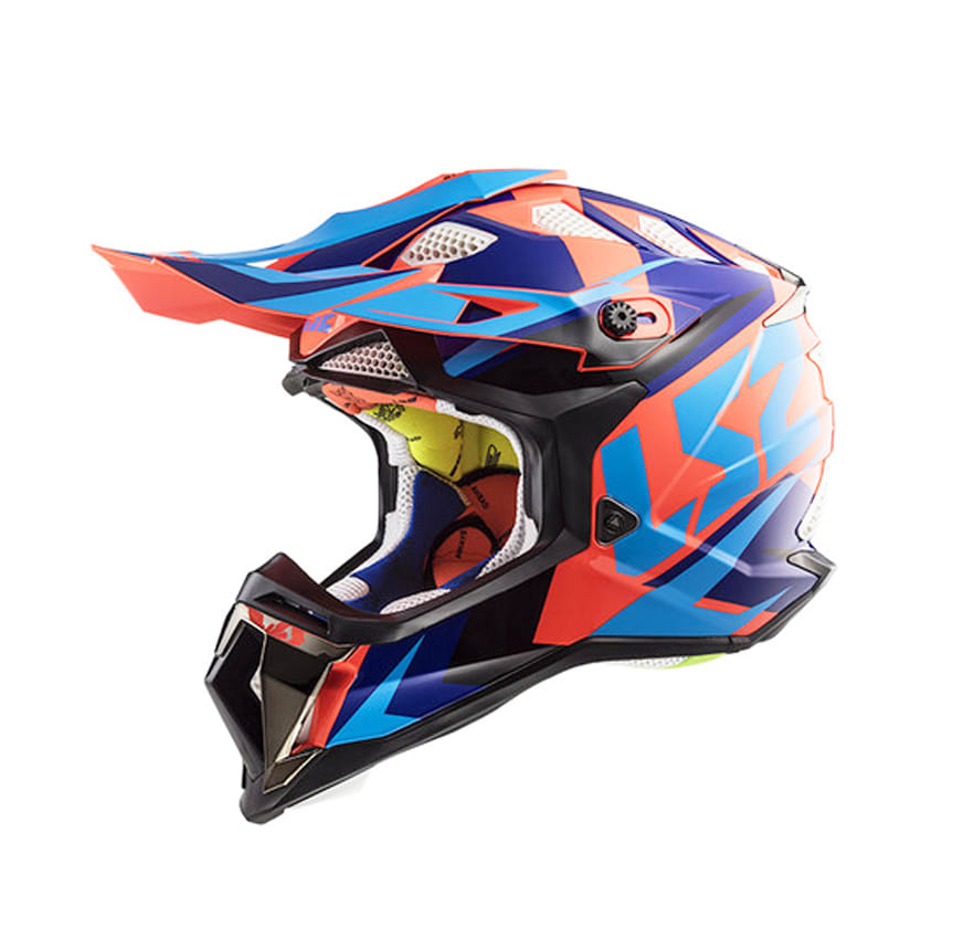 CASCO LS2 MX 470 SUBVERTER NIMBLE NEG/AZUL/NARANJO