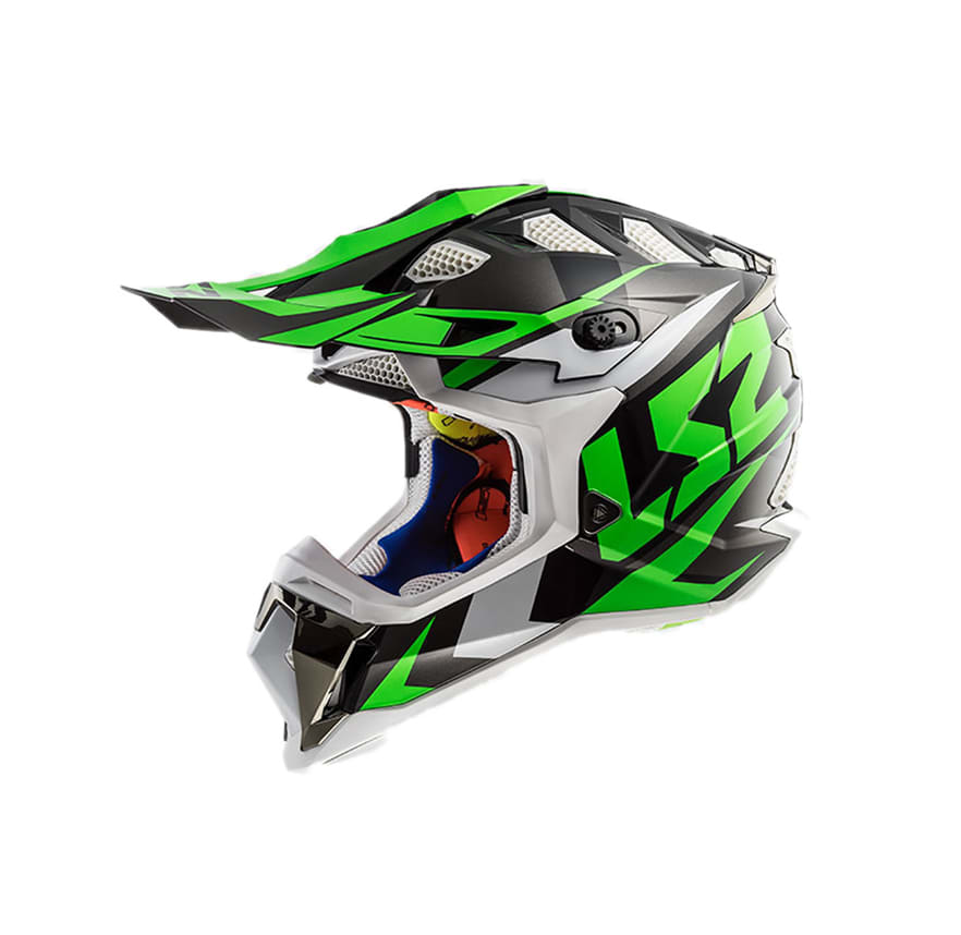 CASCO LS2 MX 470 SUBVERTER NIMBLE NEG/BCO/VERDE