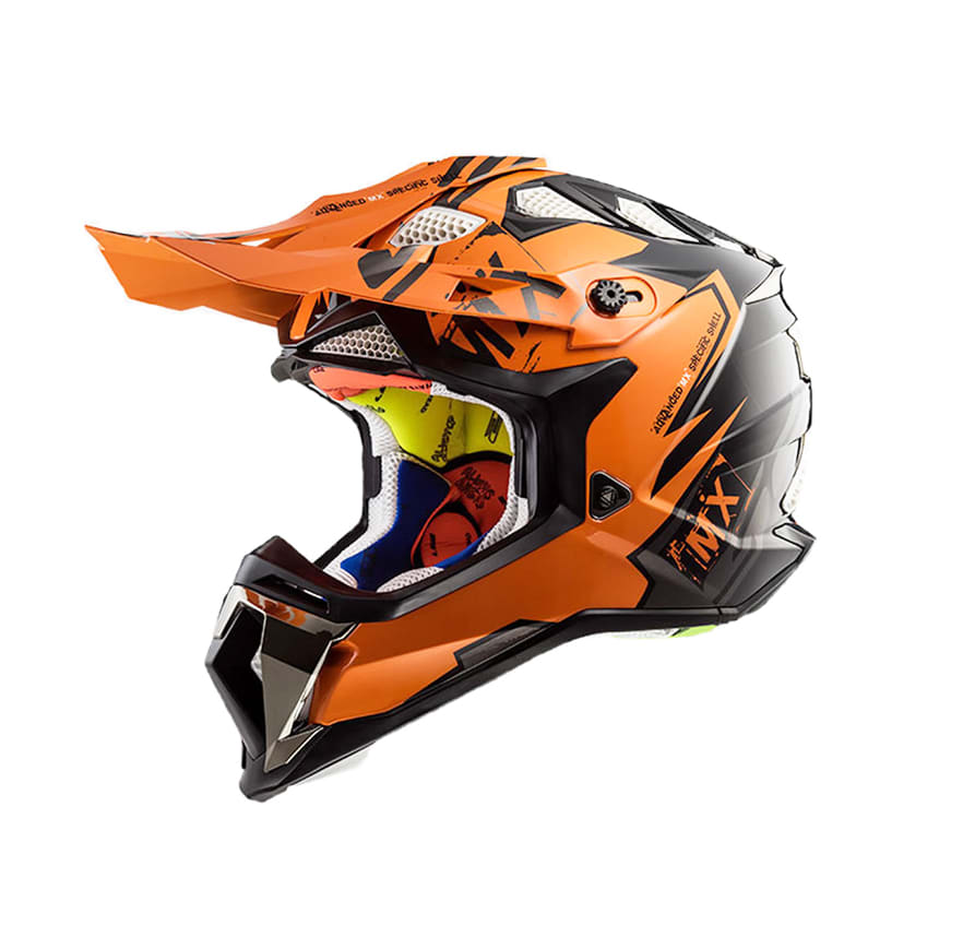 CASCO LS2 MX 470 SUBVERTER EMPEROR NEG/NARANJO