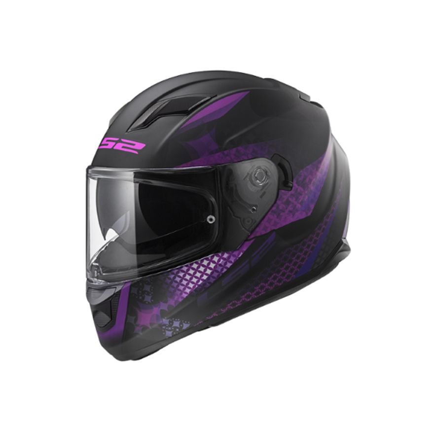 CASCO LS2 FF 320 EVO LUX NEGRO ROSA MATE