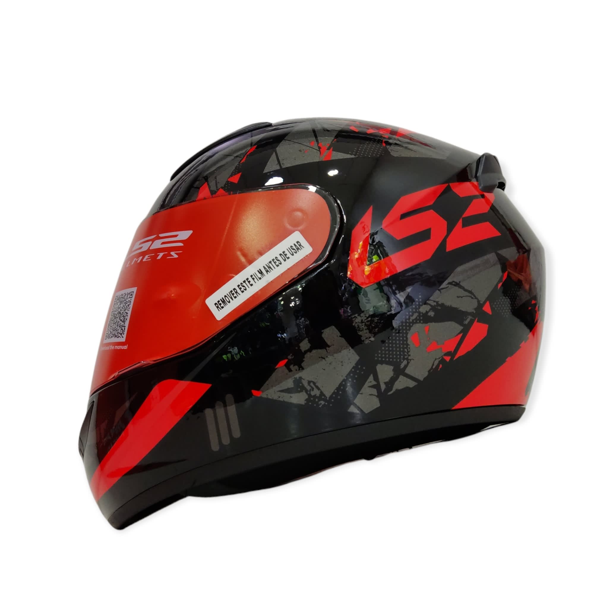 CASCO LS2 FF 352 PALIMNESIS NEGRO ROJO