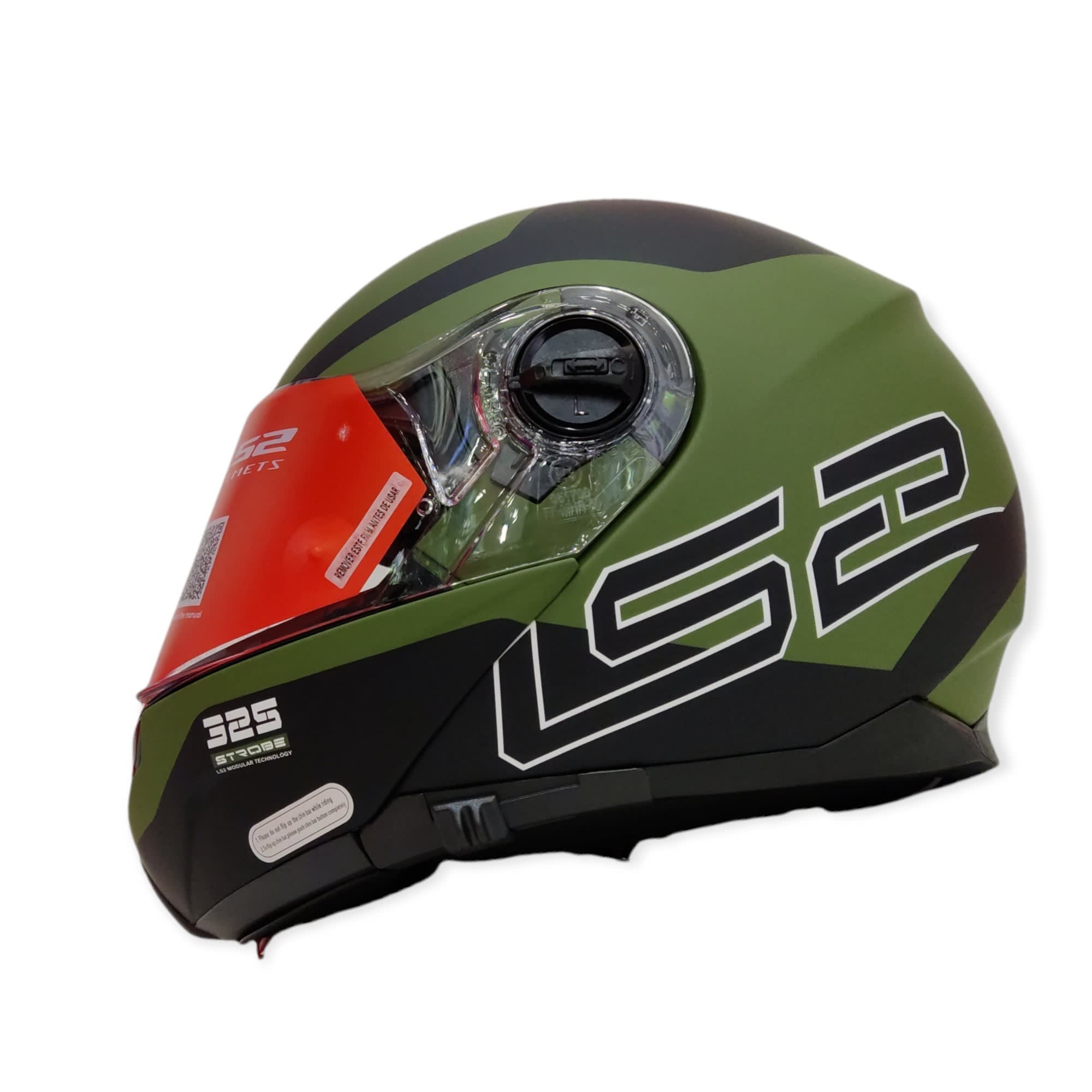 CASCO LS2 FF 325 STROBE ZONE NEGRO VERDE MILITAR