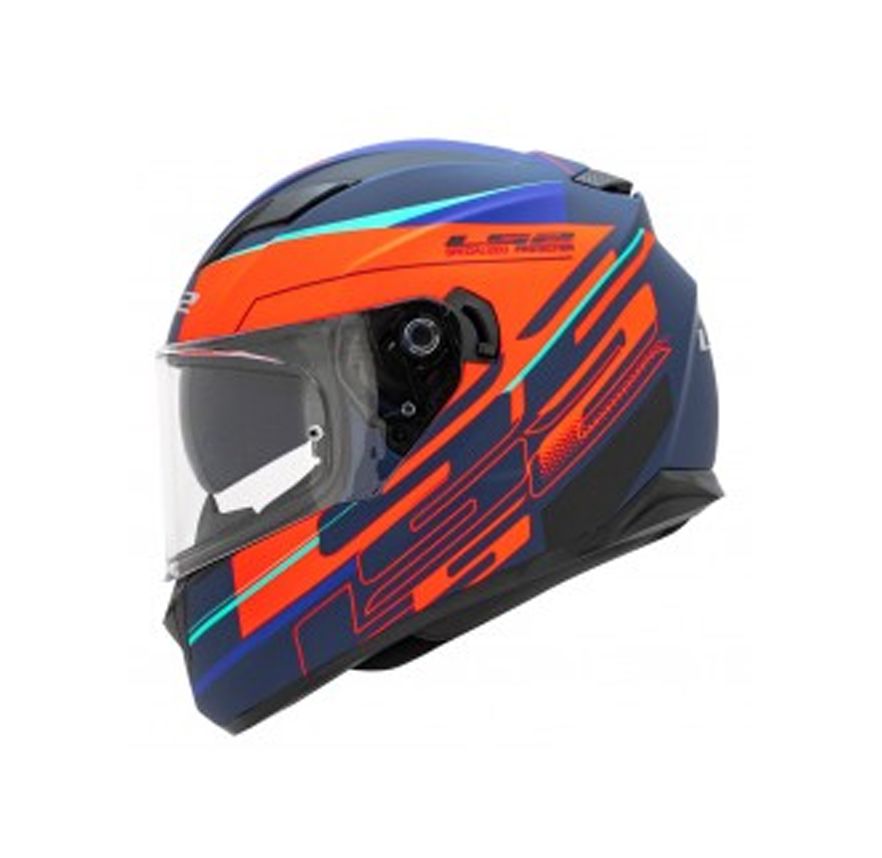 CASCO LS2 FF 320 STREAM EVO IXEL AZUL NARANJO NEON