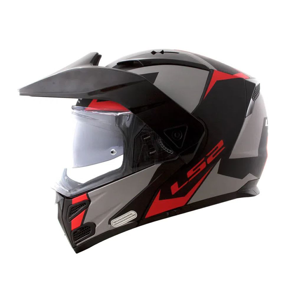 CASCO LS2 FF 324 METRO EVO SUB NEGRO GRIS ROJO