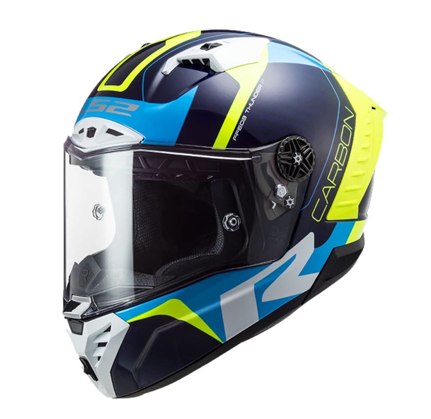 CASCO LS2 FF 805 THUNDER RACING1 AZUL AMARILLO