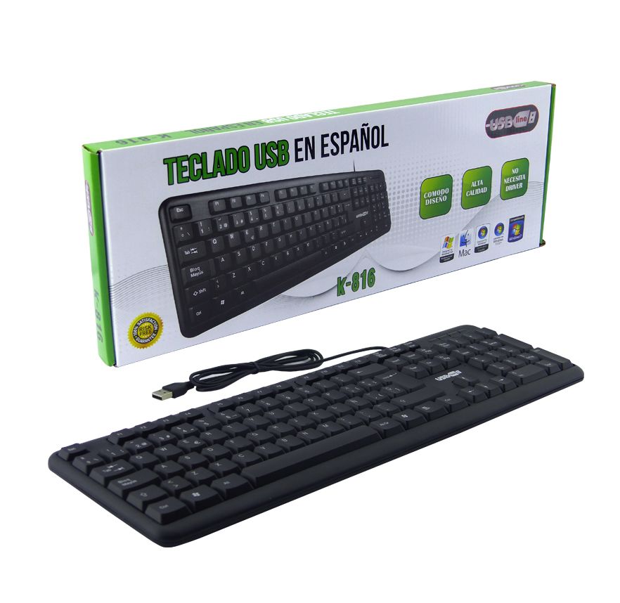 TECLADO PC USB-LINE K-816 COD.1538 ALTA CALIDAD