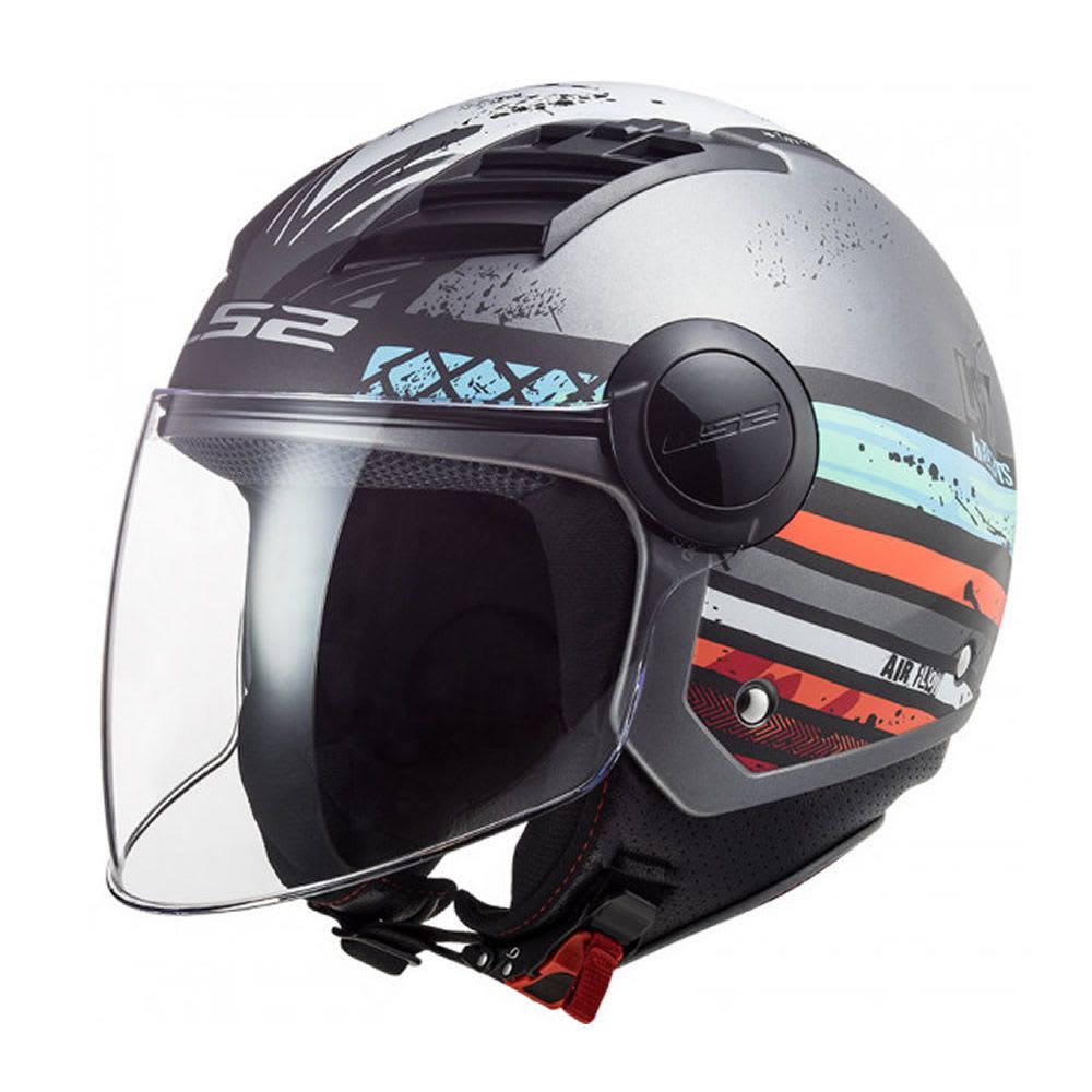 CASCO  LS2 OF 562 AIRFLOW RONNIE SILVER AZUL MATTE