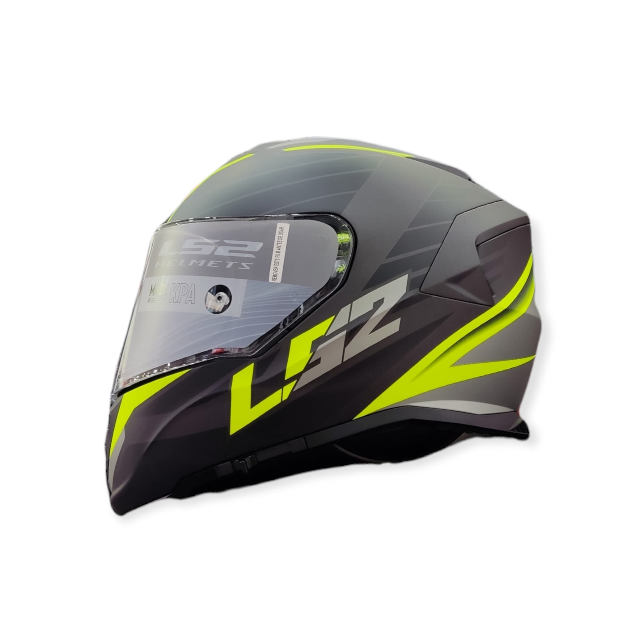 CASCO LS2 FF 800 STORM NERVE NEGRO MATE H-V AMARILLO