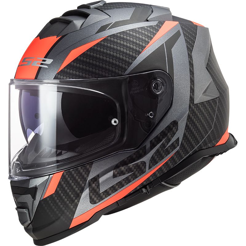 CASCO LS2 FF 800 STORM RACER TITANIO NARANJO MATE